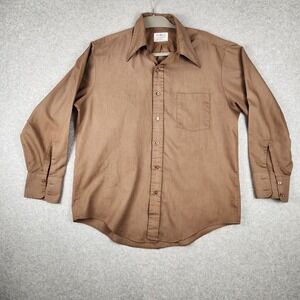 Vintage Towncraft Plus Shirt Mens Medium Brown Button Up